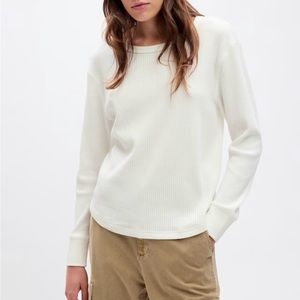 Gap Cream Waffle Crewneck Thermal